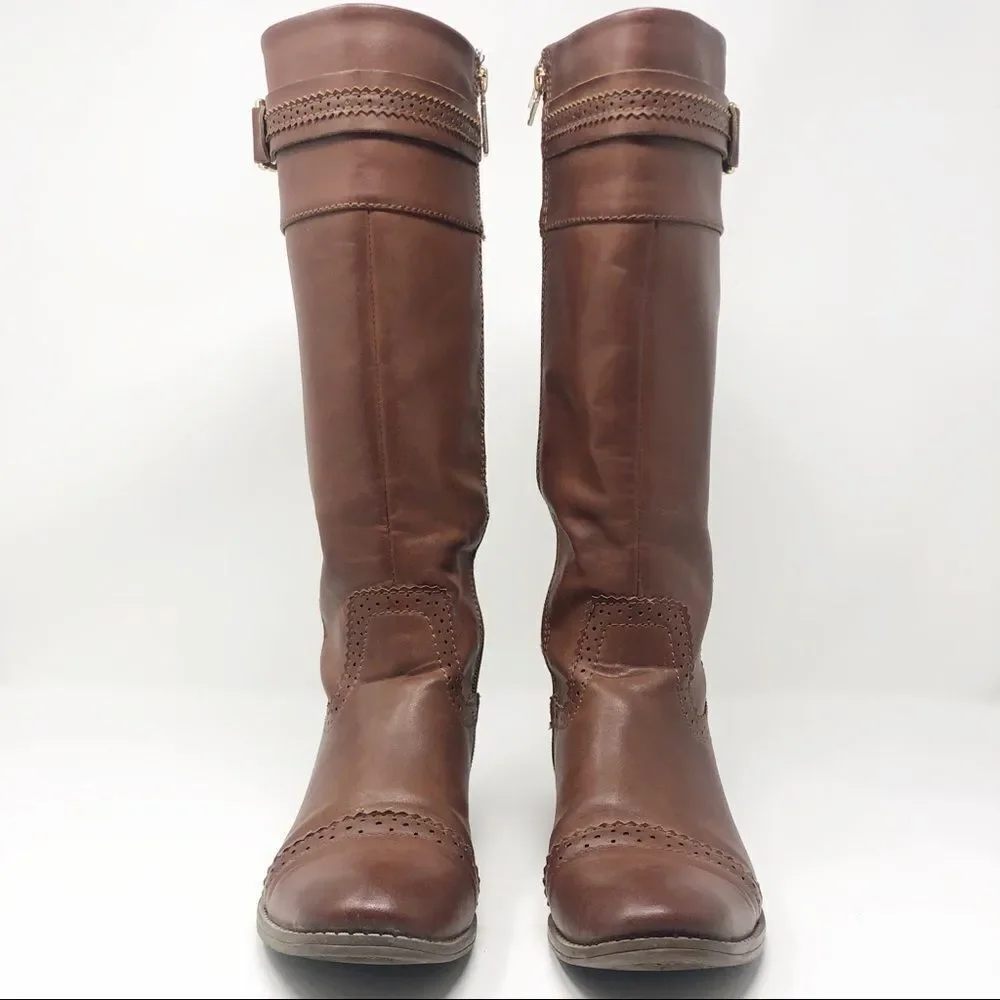 TOMMY HILFIGER | Tan Leather Riding Type Boots 6.5